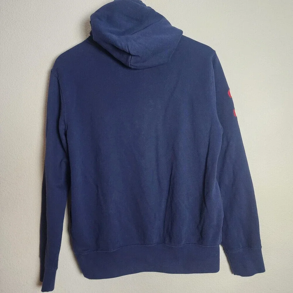 Polo Ralph Lauren Hoodie Mens Small Blue Pullover Polo Players Graphic 3 Sleeve